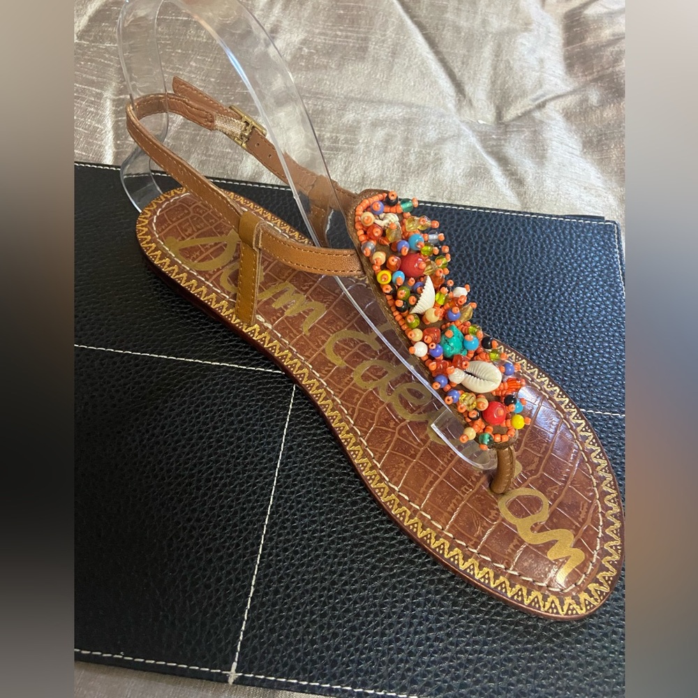 Sam Edelman Women’s Size 8.5 Colorful Beaded Sandals - Picture 1 of 6